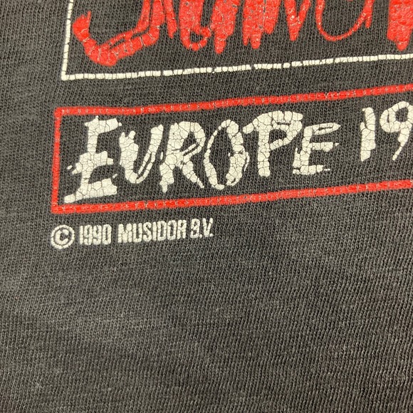 Vintage Rolling Stones Shirt Mens M Black Red 1989 Urban Jungle Europe Tour 80s - Picture 10 of 16